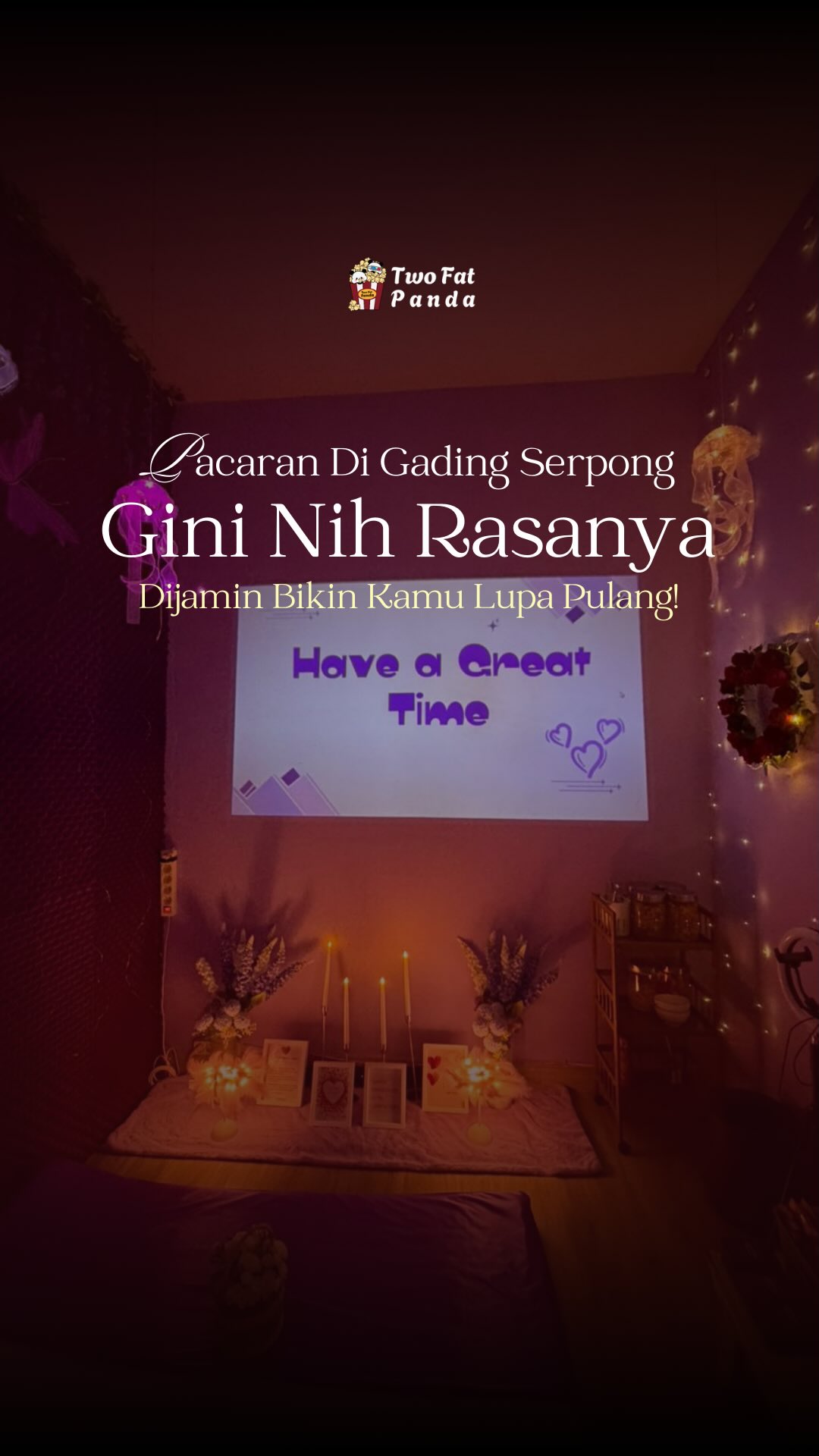 Private cinema set up for a romantic movie date